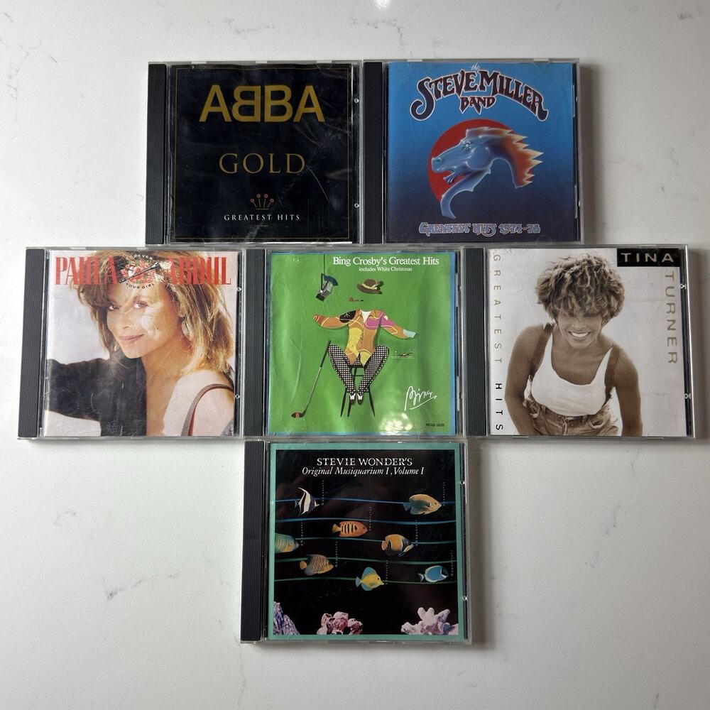CDs By Stevie Wonder Tina Turner Bing Crosby Paula Abdul Steve Miller Band &ABBA